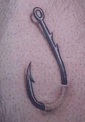 Fish Hook Tattoos, Fish Hook Tattoo, Hook Tattoo, Trendy Tattoo Ideas, Are Tattoos, Fishing Hook Tattoo, Hook Tattoos, Men Fishing, Tattoo Ideas For Men