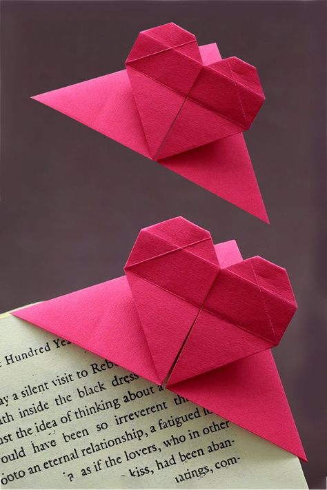 How to make an easy heart bookmark origami - Paper bookmark making tutorial for you - You can make DIY heart bookmark - Easy paper Heart Bookmark Corner - Very Easy paper Bookmark - paper Crafts. #Origami #Bookmark #HeartBookmark Heart Bookmark Origami, Diy Paper Bookmarks, Bookmark Corner, Bookmark Making, Bookmark Diy, Origami Bookmark, Heart Bookmark, Paper Bookmarks, Easy Origami