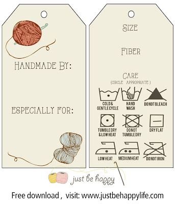 Crochet/knitting Gift Tags with care instructions {Free Printables} by Just Be Happy Crochet Crochet Labels, Knitting Labels, Free Printable Gift Tags, Confection Au Crochet, Astuces Diy, Free Gift Tags, Crochet Business, Crochet Gift, Just Be Happy