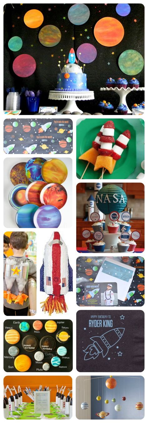 Planning an astronaut space party - NewlyWoodwards Nasa Party, Space Themed Party, Planet Party, Space Party Decorations, Rocket Party, Space Crafts For Kids, Astronaut Party, Astronaut Birthday, Space Theme Party