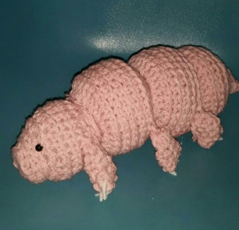 Stuffed crochet tardigrade Crochet Tardigrade, Stuffed Crochet, Spirit Animal, Dinosaur Stuffed Animal, Science, Knitting, Crochet, Animals