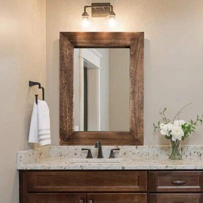 Wood Framed Bathroom Mirrors, Farmhouse Style Bathroom Vanity, Rustic Bathroom Mirrors, Farmhouse Bathroom Mirrors, Mirror Farmhouse, Wood Wall Bathroom, Rustic Farmhouse Bathroom, Farmhouse Mirrors, Rustic Wall Mirrors