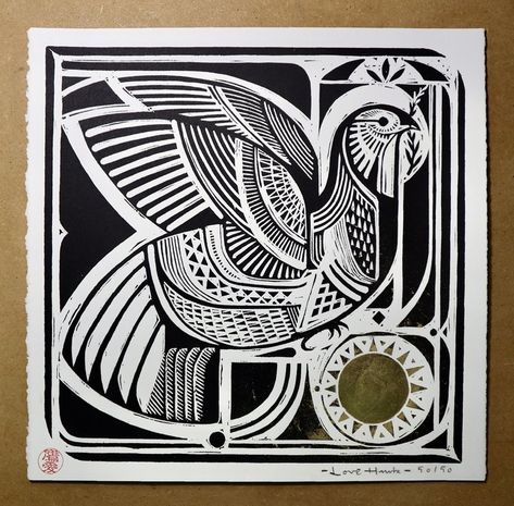 Love Hawk David Hale Store — Love Hawk Hanko Stamp, David Hale, Bear Quilts, Athens Ga, Woodcuts Prints, Gig Posters, Ink Stamps, Stonehenge, Gold Leaf