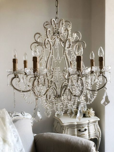 Antique Style Silver Beaded Chandelier 8 Lights Crystal Swags - Etsy Antique Silver Chandelier, Boutique Store Displays, Chandelier Vintage, Vintage Chandeliers, Silver Chandelier, Beaded Chandelier, Chandelier Lamp, Vintage Chandelier, Glass Flowers