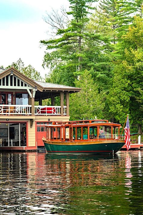 Timeless, Rustic Style Design | by Andrew Chary Lakeside Retreat, The Boathouse, Open Spaces, Large Windows, House Boat, Open Space, Rustic Style, Style Design, Timeless Beauty