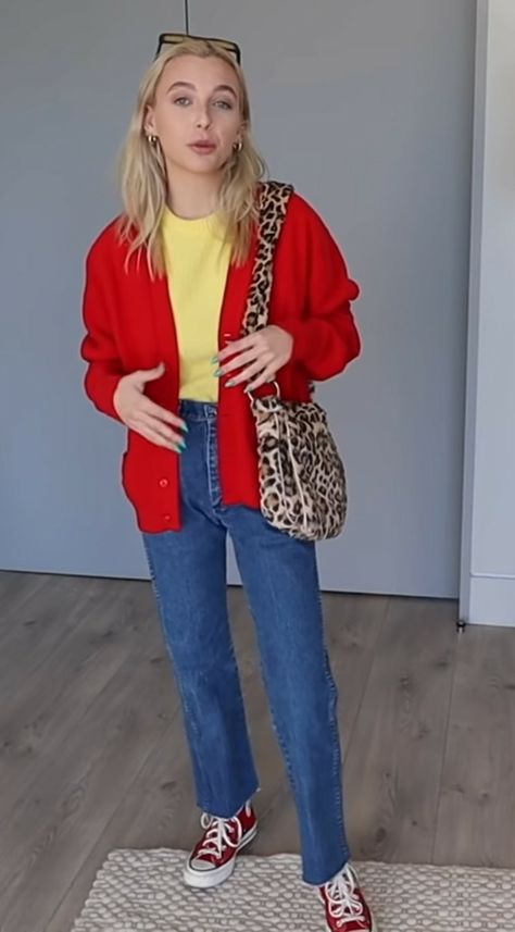 Primary Colors Outfit, Emma Chamberlain Style, 2016 Tumblr Outfits, Colors Outfit, Color Outfits, Emma Chamberlain, Indie Outfits, Outfit Aesthetic, Colourful Outfits