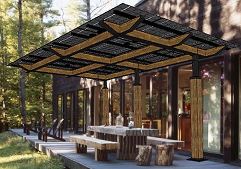 Lumos Solar just unveiled their newest product: a modular and customizable photovoltaic structure called the SolarScape. Solar Pergola, Garden Shade, Diy Outdoor Lighting, Diy Solar Panel, Backyard Canopy, Pergola Lighting, Garden Canopy, Solar Roof, Patio Canopy