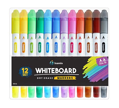 Amazon.com : Dry Erase Markers for Whiteboard - Dual Tip, Medium and Fine Point - Ultra Fine Tip Dry Erase Markers, Perfect for Home, School or Office - Low Odor, 12 Set Assorted Colors : Gateway Expo Marker, Erasable Markers, Liquid Chalk Markers, Whiteboard Marker, Magnetic White Board, Pencil Writing, Chalk Markers, Coloring Markers, Markers Set