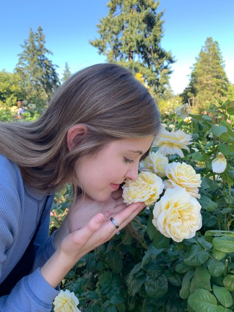 stop & smell the roses Smelling Flowers Aesthetic, Person Smelling Flower, Smelling Flowers Pose, Quince Photos, Smelling Flowers, Smell The Roses, Princess Photo, Architecture Design Drawing, 2024 Vision