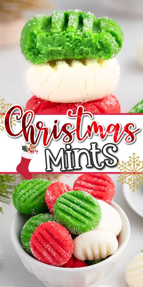 Christmas Mints Christmas Mints Recipe, Cookies To Make With Kids, Christmas Mints, Fun Christmas Treats, Cookies With Kids, Cream Cheese Mints Recipe, Mints Recipe, Mint Patties, Cream Cheese Mints