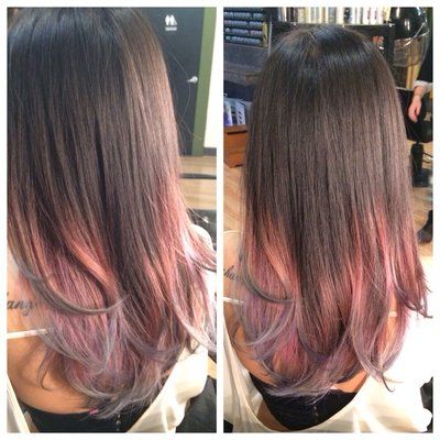 light pink to silver ombre  #balayage #ombre #colormelt #pinkombre #silverombre #tips #silvertips Ombre Hair Tips, Hair Color On Black Hair, Color On Black Hair, Pastel Pink Hair Dye, Lavender Hair Ombre, Brown And Pink Hair, White Ombre Hair, Pinwheel Hair Color, Black Hair Tips