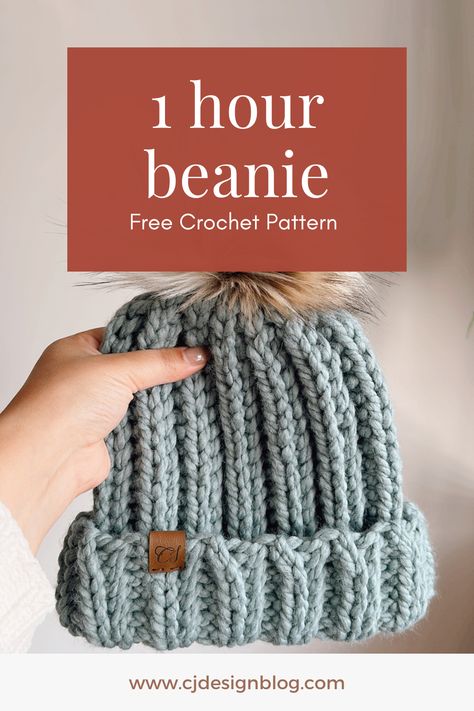 Crochet Hats Free Pattern Ladies, Chunky Yarn Crochet Pattern, Bulky Yarn Patterns, Bulky Yarn Crochet, Chunky Yarn Crochet, Chunky Crochet Hat, Beanie Pattern Free, Crochet Beanie Pattern Free, Crochet Hat For Beginners