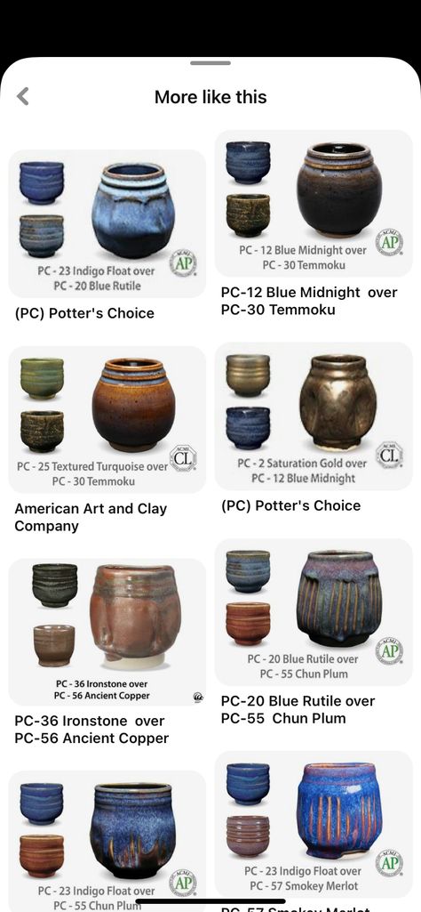 Glaze Combinations For Pottery, Glazing Ideas, Ceramics Pottery Mugs, Clay Glaze, Glaze Combinations, Glaze Combos, Amaco Glazes, Ceramic Glazes, Ceramic Glaze Recipes