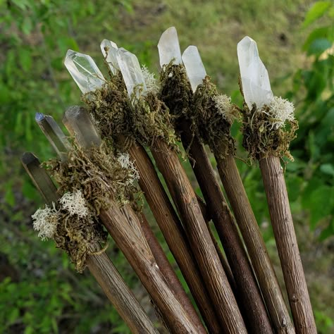 Crystal Apple Wood Wands: smoky or clear quartz Note: This product is made to order - meaning each one is created after you purchase. OVERVIEW: Apple wood Quartz crystal Preserved moss Sizing: 6.5" approx. DESCRIPTION: Apple wood wands adorned with clear or smoky quartz crystal and preserved sphagnum + reindeer mosses. These wands are held together with an industrial strength adhesive! SIZING: approx. 6.5"L each SHIPPING: will ship in 2-7 business days via usps. A tracking number will be sent to Crystal Apple, Wood Moon, Crystal Wands, Reindeer Moss, Diy Wand, Willow Wood, Witch Diy, Fairy Wands, Fort Smith