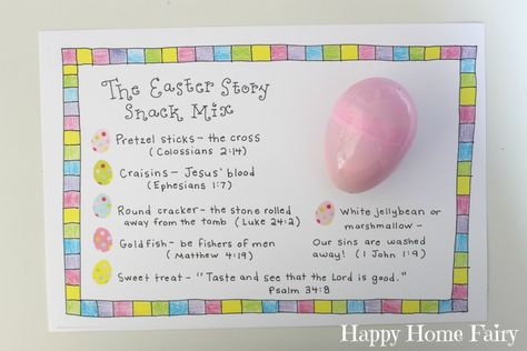 Free Easter Printables- Easter Snack Mix Activity Easter Story Snack, Easter Snack Mix, Easter Snack, Christ Centered Easter, Easter Sunday School, Happy Home Fairy, Somebunny Loves You, Easter Snacks, Resurrection Day