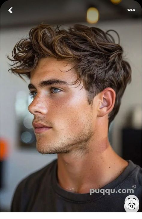 Teen Haircuts, Top Haircuts For Men, Teen Boy Haircut, Cool Boys Haircuts, Boy Haircuts Long, Wavy Hair Men, Beard Style