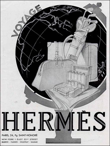 Hermes Art Deco Travel Luggage Poster Hermes Art, Etiquette Vintage, Retro Advertising, Art Deco Posters, Vintage Hermes, Art Deco Era, Fashion Poster, Vintage Travel, Vintage Ads