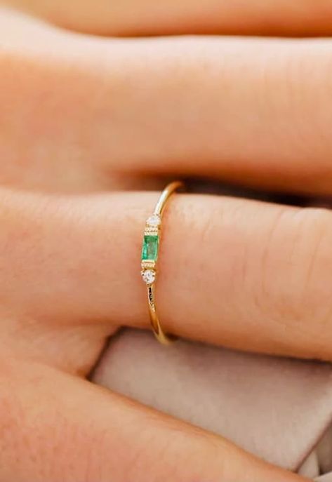 ASOS Marketplace | Buy & sell new, pre-owned & vintage fashion Eternity Rings Stackable, Emerald Style, Green Emerald Ring, Colored Stone Rings, Eternity Rings, Tiny Rings, Diamond Stacking Rings, Green Rings, Ring Stacking