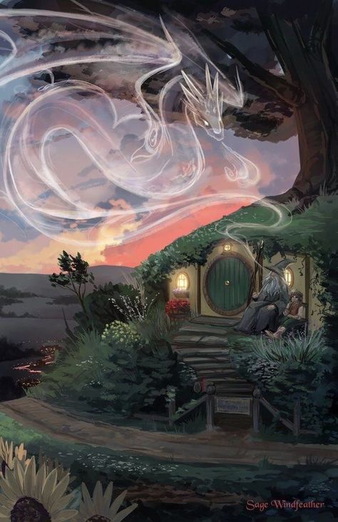 Lord of the Rings Art/Wallpapers - lord of the rings post - Imgur Bag End, Gandalf, The Hobbit, The Door, Art