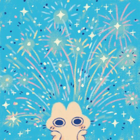 Jazlynn on Instagram: "I imagine fireworks of thoughts constantly exploding in my head and I never know which to focus on first and one thought bursts into many others. This is me “overthinking” lol 🎆 🎇 🧨 it’s a badge of honour. Have a non-overthinking Monday friends! . . . #fundrawing #cutedrawing #catdraw #iloveart cat art. Cute cat art." Cute Cat Art, Art Cute, In My Head, Cat Art, Fireworks, Cute Cat, Art