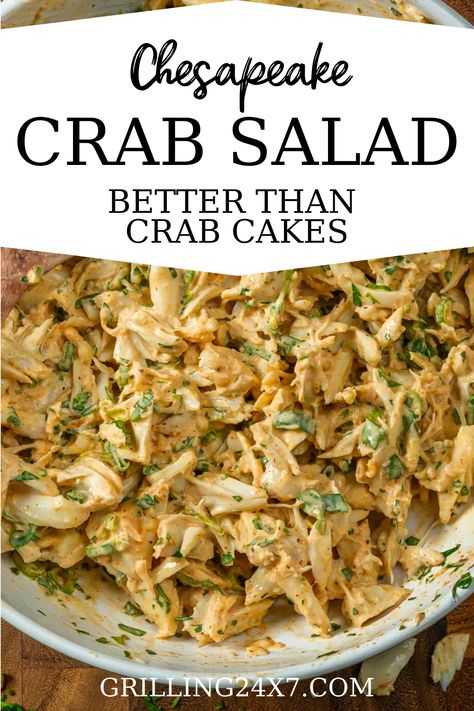 Crab Salad With Real Crab Meat, Chesapeake Bay Recipes, Old Bay Crab Salad, Lump Crab Meat And Shrimp Recipes, Paleo Crab Recipes, Crab Salad Recipe No Mayo, Bariatric Crab Salad, Real Crab Meat Salad Recipe, Creamy Crab Salad