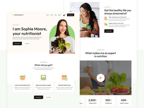 Dietitian Webflow Theme Nutritionist Website, Nutrition Website, Webflow Templates, Minimal Portfolio, Ecommerce Website Template, Diet Books, Portfolio Web Design, Registered Dietitian, Website Layout