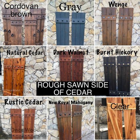 Our BEST Seller Cedar Shutters Exterior Shutters Board and - Etsy Wooden Shutters Exterior, Cedar Shutters Exterior, French Country Shutters, Craftsman Shutters, Country Shutters, Classic Shutters, Stained Cedar, Wood Shutters Exterior, Outdoor Shutters