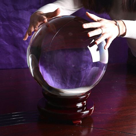 Crystal Ball Aesthetic, Crystal Ball Photography, Clairvoyant Psychic Abilities, Ball Photography, Huge Crystal, Ball Aesthetic, Birth Chart Astrology, Crystal Balls, Fortune Telling