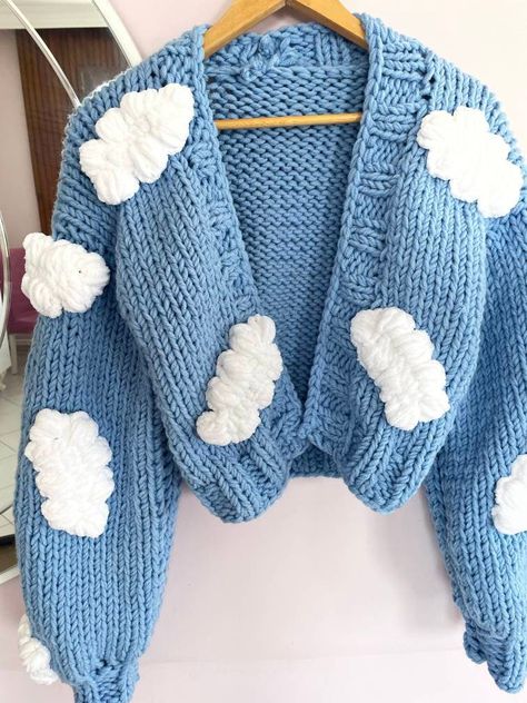 Cloud Cardigan, Thick Knit Cardigan, Plain Cardigan, Thick Cardigan, Ladies Cardigan, Cardigan Knit, Cute Cardigans, Embroidered Cardigan, White Cloud