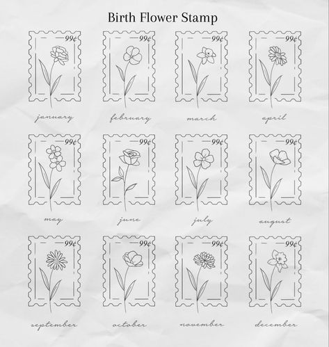 Birth Month Flower Stamp Tattoo, Fineline Floral Tattoo #handdrawn #birthmonthflowers #illustration #graphicdesign #artwork #creativity #diy #whimsical #designinspiration #floralart #art #uniqueart #colorful #inspiration #nature #artistic #visualart #originalart #imagination #botanical March September October Flower Tattoo, Birth Flower Doodles, June Birth Flower Tattoo Fine Line, Flower Simple Tattoo Minimalist, Flowers Into Words Tattoo, Fine Line July Flower Tattoo, Minimalist Back Of Arm Tattoo, Simple Birth Flowers, Iris Stamp Tattoo