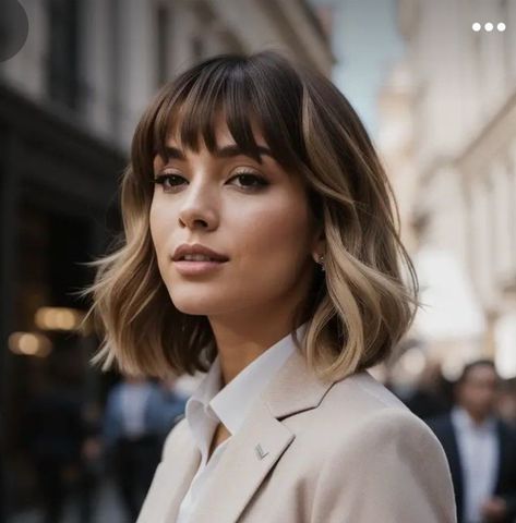 Balayage Bob With Fringe, Bob And Fringe Hairstyles, French Bob Balayage, Brunette Bob With Bangs, Box Bob, Bobbed Hairstyles With Fringe, Blonde Hair Transformations, French Bob, Chocolate Hair