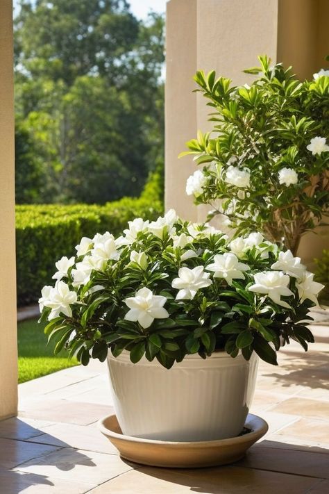 Love gardenias but short on space? Gardenia In Pots, Gardenia Bush, Gardenia Plant, Insecticidal Soap, Yard Landscape, Long Branch, Garden Tips, Sweet Fragrances, African Violets