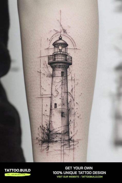 Ocean Breeze Lighthouse Tattoo Inspiration for Your Next Ink Lighthouse Tattoo Ideas, Lighthouse Tattoo Meaning, Traditional Lighthouse Tattoo, First Time Tattoos, Masculine Tattoos, Lighthouse Tattoo, Free Tattoo Designs, Meaningful Design, Intricate Tattoo