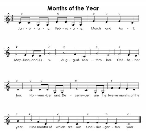 Months of the Year Lyrics | have two other versions of the Months of the Year set to familiar ... Preschool Chants, Months Of The Year Song, Daycare Songs, Classroom Morning Routine, Preschool Planner, Closing Circle, Group Songs, Morning Calendar, Doctors Appointment