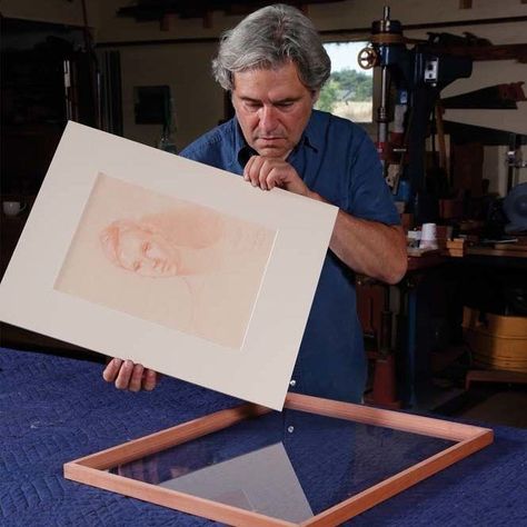 How to Add Glass and Art to a Picture Frame - FineWoodworking How To Reframe A Picture, Picking Frames For Art, Framing Glass With Wood, Routing Picture Frames, Stained Glass Frames Pictures, Stained Glass In Picture Frame, Build A Picture Frame, Family History Projects, Glass Picture Frames