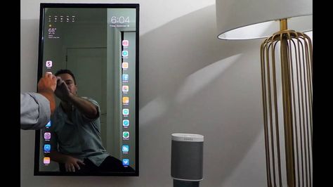 This Fully-Functioning Smart Mirror Is Based on iOS 10 https://futurism.com/videos/this-fully-functioning-smart-mirror-is-based-on-ios-10/?utm_campaign=coschedule&utm_source=pinterest&utm_medium=Futurism&utm_content=This%20Fully-Functioning%20Smart%20Mirror%20Is%20Based%20on%20iOS%2010 Touch Mirror, Smart Mirror, New Creation, Iphone Style, Future World, Iphone Photos, Modern Architecture, Stay Tuned, Mirror Wall