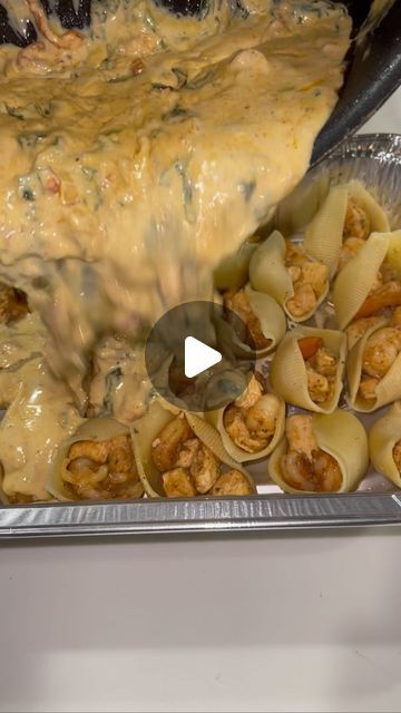 28K likes, 176 comments - _cookingwithchels on February 6, 2023: "Tasks for the week: Hit 1 small goal everyday and Eat Good! 🤤🤤🙌🏾 Shrimp and Chicken Stuffed Shells! #stuffedshells #chickenpasta...". Stuffed Shells Salmon, Jumbo Shells Recipe Beef, Stuffed Shrimp Shells, Shrimp Stuffed Shells Recipe, Shrimp And Chicken Recipes, Stuffed Shells Alfredo, Stuffed Shells With Chicken, Crab Stuffed Shells, Shrimp Stuffed Shells