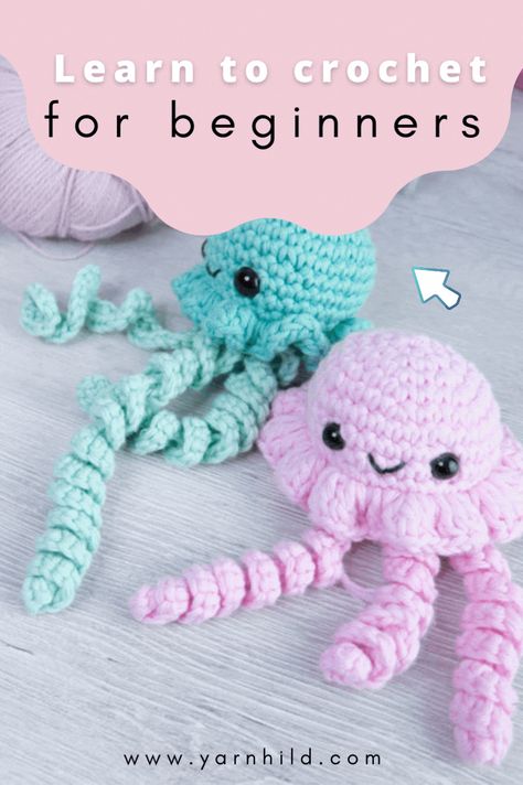 Easy Crochet Octopus Free Pattern, Easy Crochet Octopus For Beginners, Simple Crochet Octopus, Small Octopus Crochet Pattern, Crochet Octopus With Babies Inside Free Pattern, Crocheted Jellyfish, Giraffe Crochet, Crochet Animal Amigurumi, Easy Crochet Animals