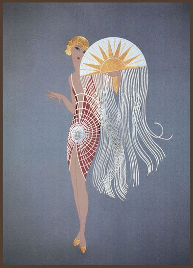 Erte 1990 Flapper | Flickr - Photo Sharing! Erte Art Deco, Erte Art, Art Deco Illustrations, Art Deco Artists, Art Deco Illustration, Art Deco Lady, Deco Poster, Red Art Print, Contour Drawing