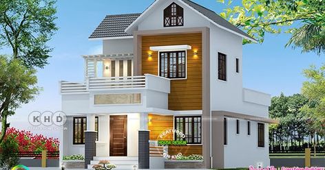 4 bedroom 1180 square feet double storied cute home plan by Evershine Builders from Kozhikode, Kerala. Small House Design Kerala, Unique Rooms, Bedroom Cute, Modern Bungalow House Design, Nha Pho, House Roof Design, Small House Elevation Design, Classic Villa, Modern Bungalow House