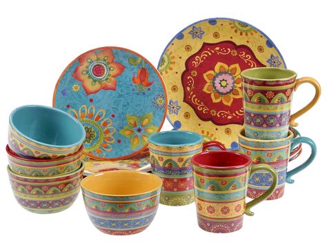 Alcott Hill Ohlman 16 Piece Dinnerware Set Service for 4 & Reviews | Wayfair Top 10 Christmas Gifts, Stoneware Dinnerware Sets, Ceramic Platters, Stoneware Dinnerware, Ceramic Dinnerware, Dessert Bowls, Dinnerware Set, Dinnerware Sets, Hand Decorated