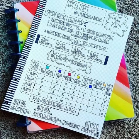 The Calorie and servings counter by @tracyebyowens is a useful tool in the 20 Weight Loss Tracker Layouts for Bullet Journals. It helps you track your daily caloric intake and portion sizes to reach your weight loss goals. Monitor your progress and make adjustments as needed to achieve your desired results. Read this article to learn more! Calorie Tracker Bullet Journal, Fitness Bullet Journal Ideas, Fitness Bullet Journal, College Notes Organization, Tracker Bullet Journal, Bullet Journal Spreads, Bullet Journal Ideas Templates, Calorie Tracker, Weight Tracker