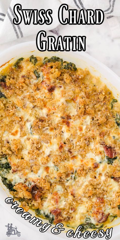 Creamy Swiss Chard Gratin {Bietola Cremosa al Gratin} Swiss Chard And Fish Recipes, Swiss Chard Casserole Recipes, Swiss Chard Casserole, Recipe Swiss Chard, Swiss Chard Gratin, Creamed Swiss Chard, Creamed Swiss Chard Recipes, Swiss Chard And Potatoes Recipes, What To Do With Swiss Chard