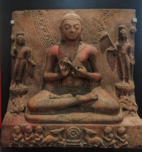 Buddha in Dharmachakra Mudra, circa 5th century CE, Sarnath, Uttar Pradesh, Indian Museum Kolkata Indian Museum, Indian Sculpture, Uttar Pradesh, Buddhist Art, Buddhism, Buddha Statue, Statue, Sculpture, Art