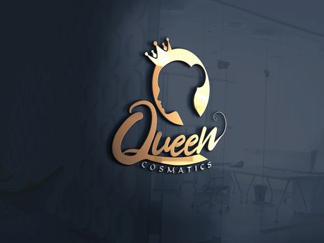 Queen Logo on Behance Queens Logo Design, Logo For Cosmetics, Dragon Tiger Tattoo, Queen Logo, Lady Logo, Cosmetics Store, 3d Logo Design, Cosmetic Logo, Queen Shop