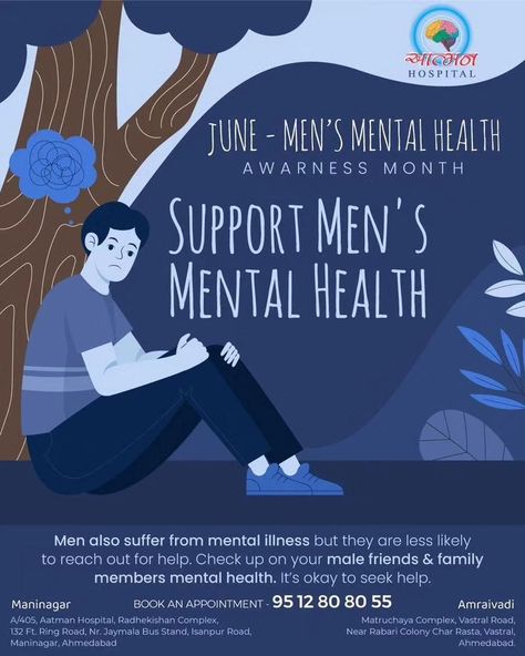 Men's mental health is very important. If Men are unstable or confused how can they be the wonderful leaders in our families & society? Let's show love & support to our Fathers, Brothers, Uncles, Sons & Friends... 💙✨️✌️ June Is Mens Mental Awareness Month, Mental Health Men, Mens Mental, Mental Health Campaigns, Social Project, Male Friends, Break The Stigma, Mental Health Awareness Month, Blog Ideas