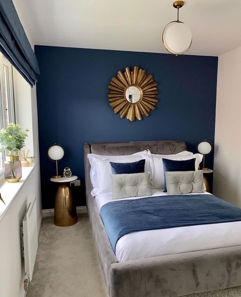 Blue Spare Room, Small Spare Room, Spare Room, House Interior, New Homes, Bedroom Decor, Bee, Cottage, Navy Blue