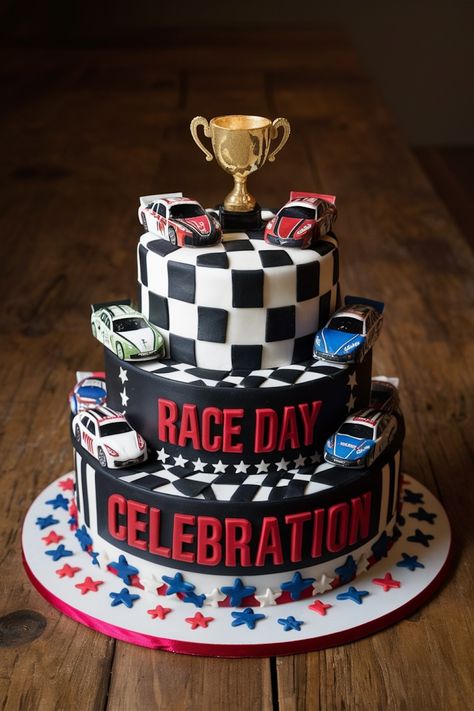 Victory Lap: Perfect NASCAR Cake for Him Go Kart Cake, Nascar Birthday Party, Nascar Cake, Nascar Birthday, Cake For Him, Car Birthday Theme, Birthday Cake For Him, Race Car Birthday Party, Idea Birthday