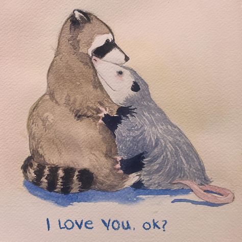 Can’t stop me. #stupidlove #lovecore #edgrrr #aaamy #raccoon #opossum Opossum And Raccoon, Raccoon Drawing, Raccoon Art, Awesome Possum, Sleepy Girl, Cute Raccoon, Silly Cats Pictures, Trash Panda, Silly Animals