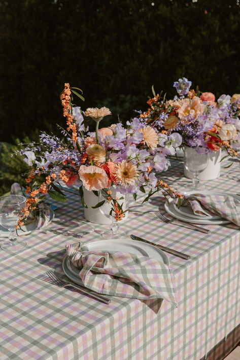 Gingham Wedding, Easter Brunch Table, Gingham Napkins, Heather Taylor, Gingham Tablecloth, Gingham Pattern, Bridal Brunch, Spring Table, Manhattan Beach